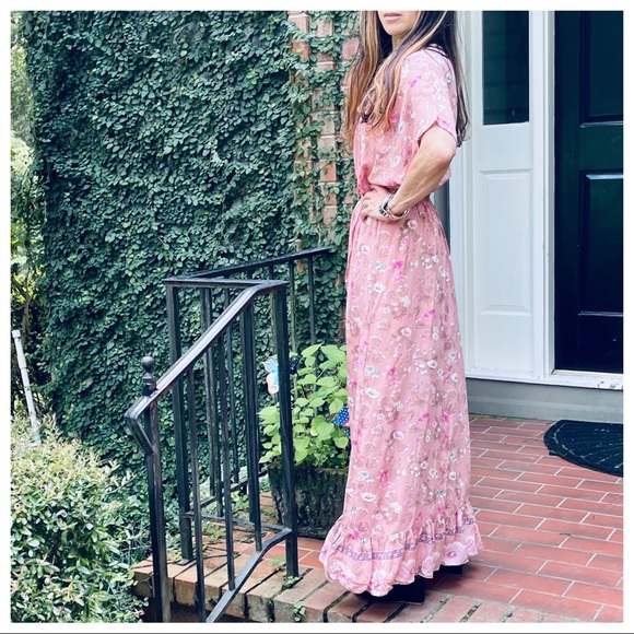 Faux Wrap Floral Beautiful Maxi Dress - Picture 7 of 12